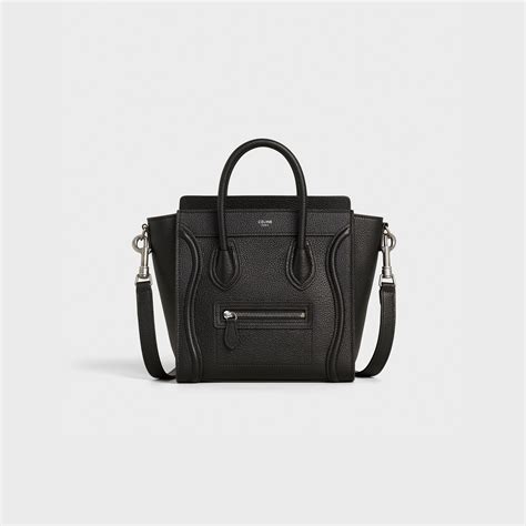 celine paris nano luggage smooth black original price|Celine nano luggage kohl.